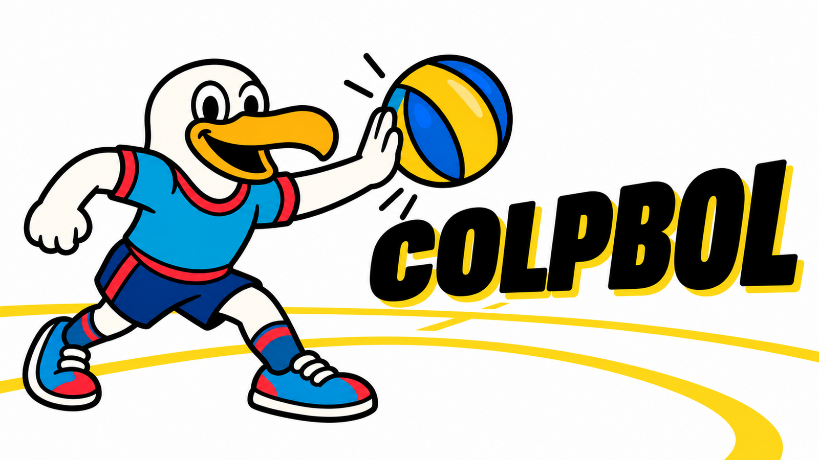 Gaviota de EF Gaviota golpeando un balón de Colpbol con la mano abierta.